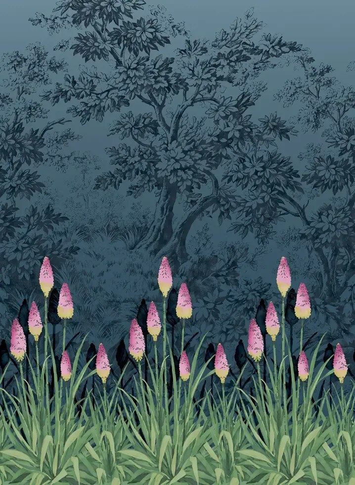 Little Greene Carta da parati Upper Brook Street - Twilight