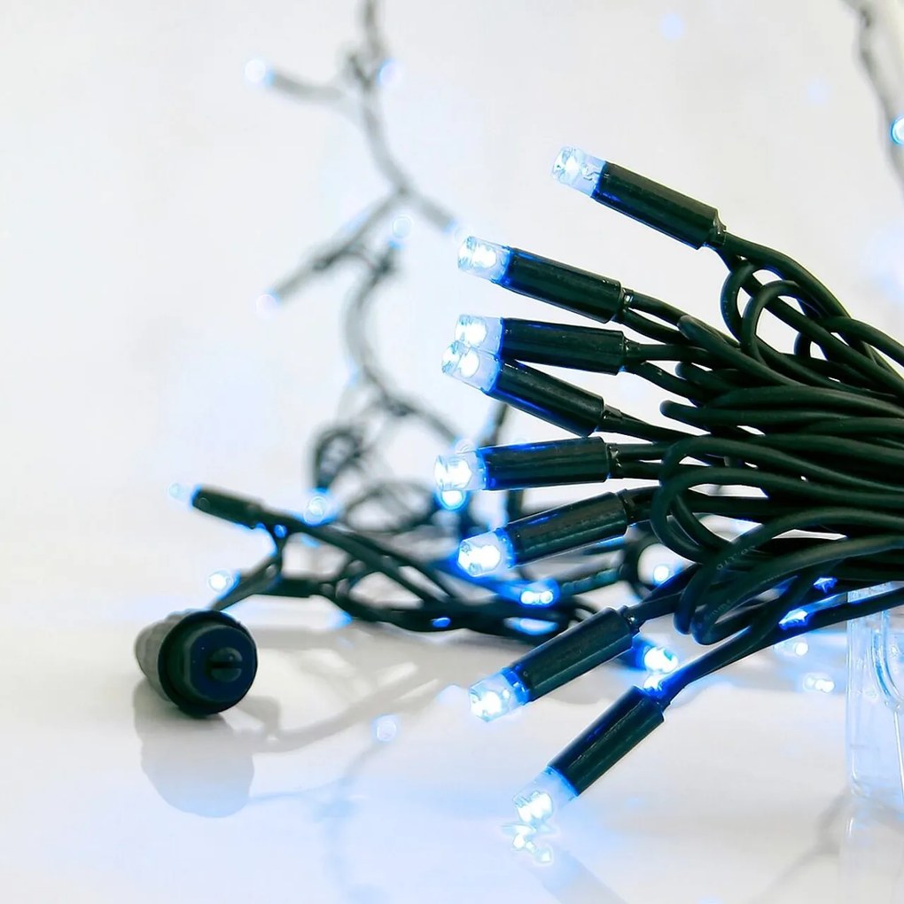 Catenaria Natalizia LED 11.6M IP65 Cavo VERDE Luce BLU Colore Blu 11000 °K