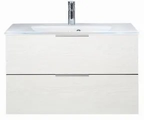Mobile da bagno sotto lavabo PELIPAL Madeo bianco L 80 x H 48 x P 45 cm 2 cassetti, lavabo non incluso