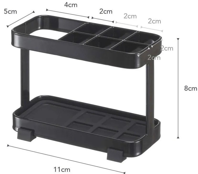 Porta spazzolino e dentifricio nero Tower - YAMAZAKI