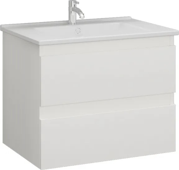 Kamalu - Mobile bagno sospeso 65 cm colore bianco opaco | LAC-EOLO-65