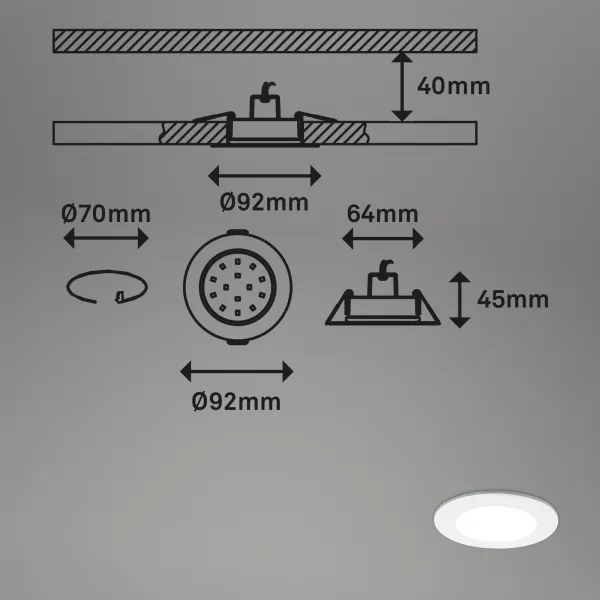 Briloner - SET 3x Lampada LED da incasso per bagni LED/4,8W/230V IP44 + +TC