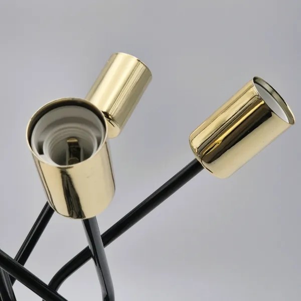 Lampadario a sospensione con supporto rigido PRIYA 5xE27/15W/230V nero