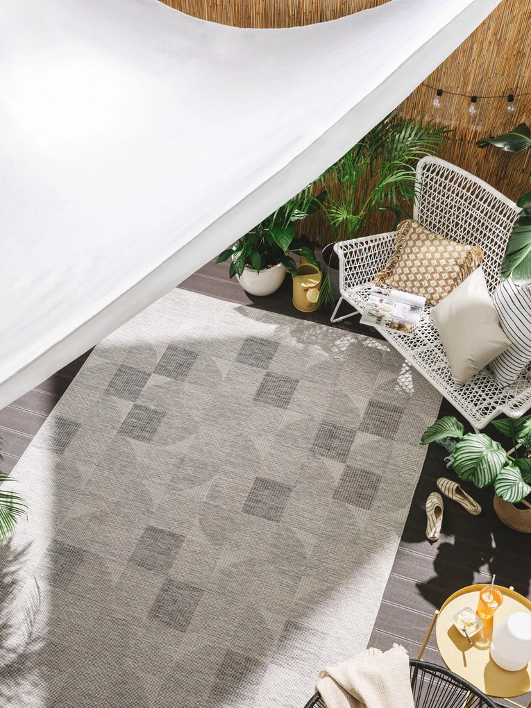 benuta Nest Tappeto per interno ed esterno Bronco Grigio 120x170 cm - Tappeto outdoor per balcone, terrazzo e giardino