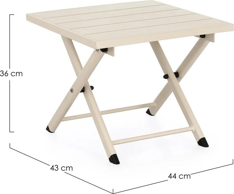 Tavolino da giardino in alluminio 43x44 cm Taylor - Bizzotto