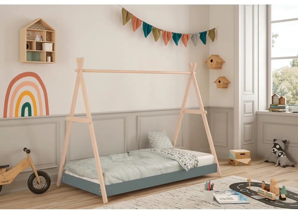 Letto per bambini in legno di pino verde/naturale 90x200 cm Trufa - Marckeric