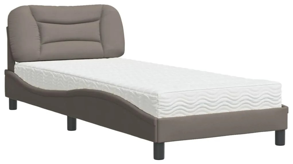 Letto con materasso tortora 80x200 cm in tessuto