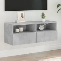 Mobile TV a Parete Grigio Cemento 80x30x30 cm Legno Multistrato 836874