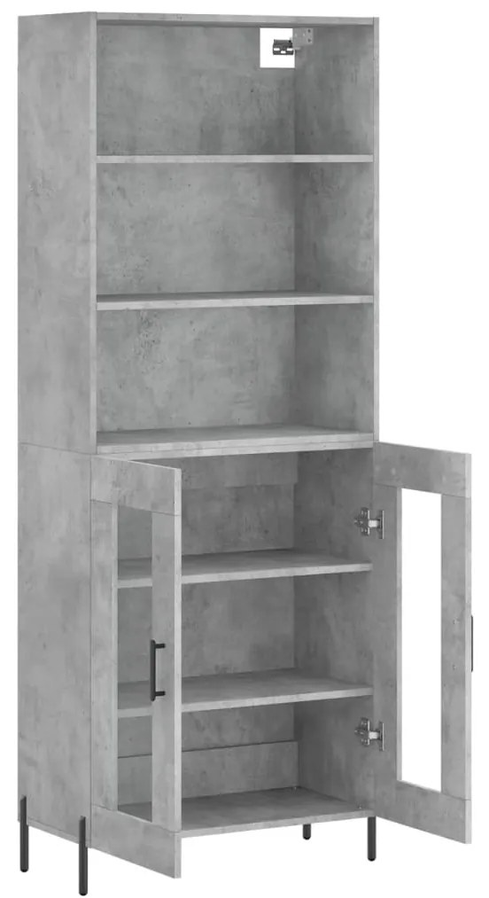 Credenza grigio cemento 69,5x34x180 cm in legno multistrato