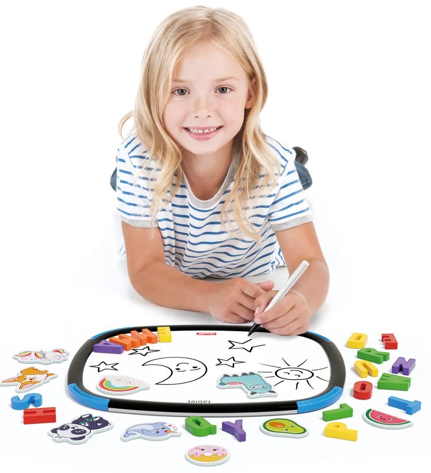 Lavagna magnetica bifacciale con lettere e numeri - 58 magneti