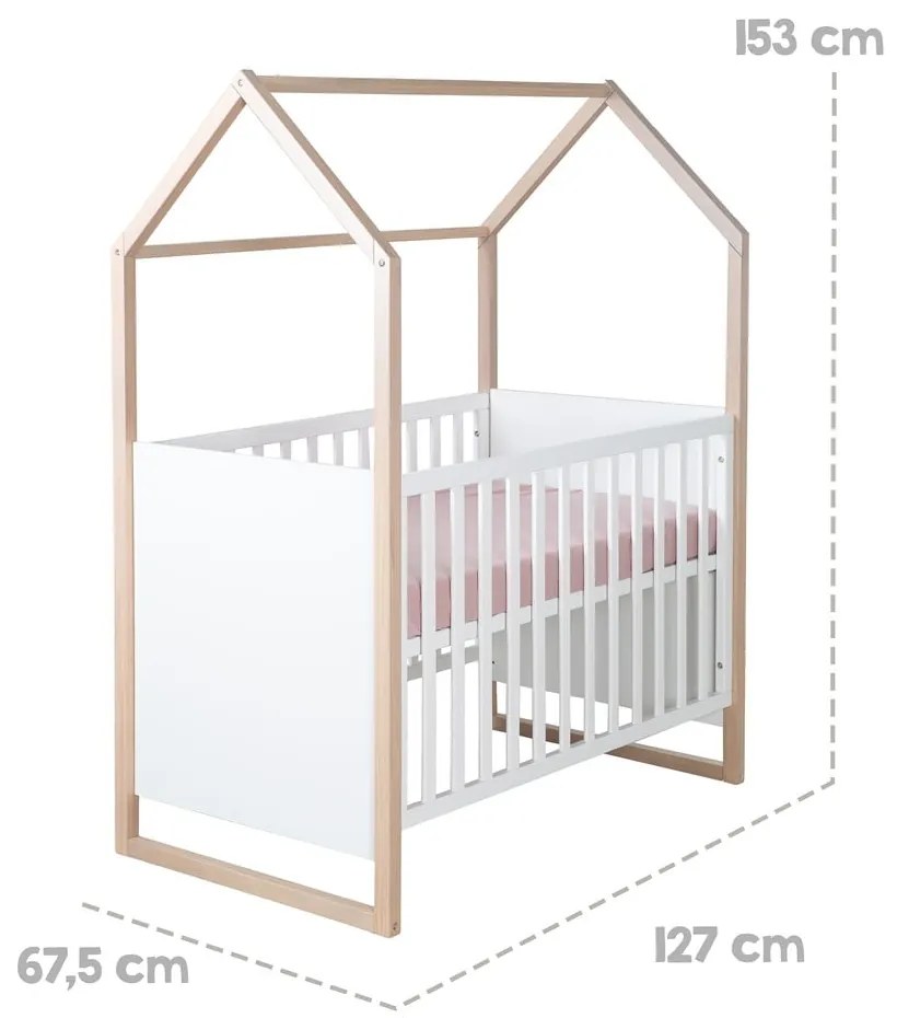 Lettino bianco 60x120 cm Cabane – Roba