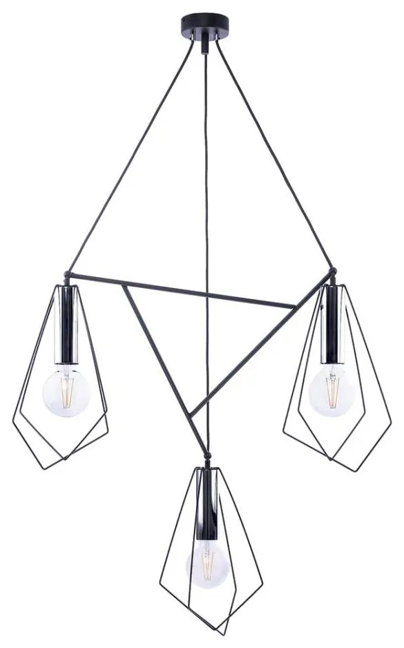 Jupiter 1663 - Lampadario a sospensione con filo KAIR 3xE27/60W/230V nero/cromo