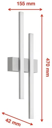 Telefunken - Applique LED da esterno 2xLED/4W/230V IP44, argento