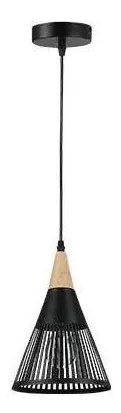 Lampadario a sospensione con filo HIRA 1xE27/60W/230V diametro 18 cm nero