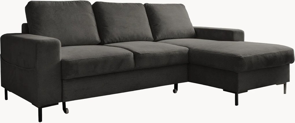 Divano angolare letto in velluto a coste Lofty Lilly