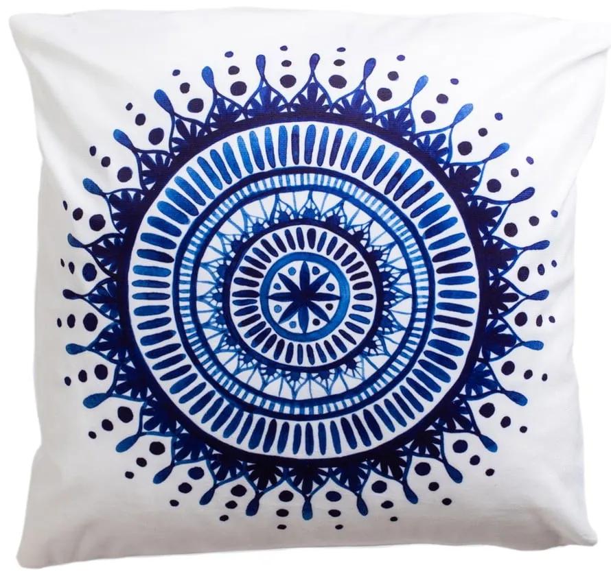 Cuscino decorativo blu e bianco 45x45 cm Mandala - JAHU collections