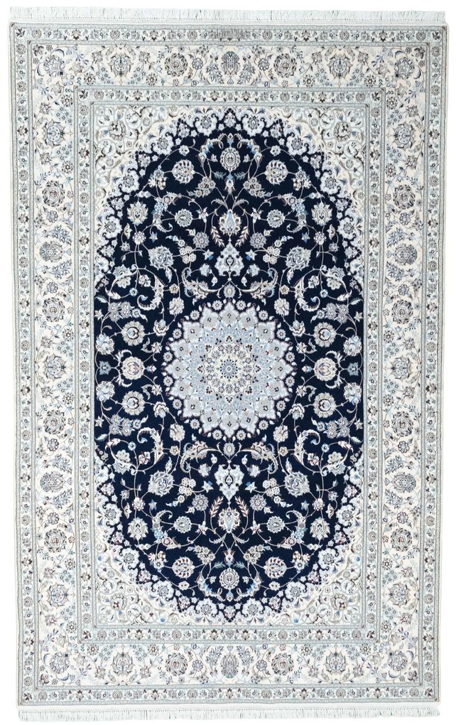 Nain Tappeto persiano 210x330 Blu (Iran) Annodato A Mano