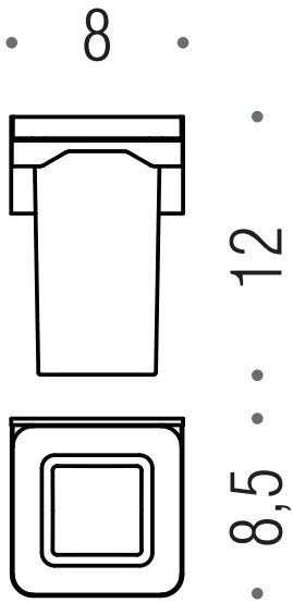 Colombo Forever b2902 bicchiere portaspazzolini in Vetro Acidato Naturale cromo