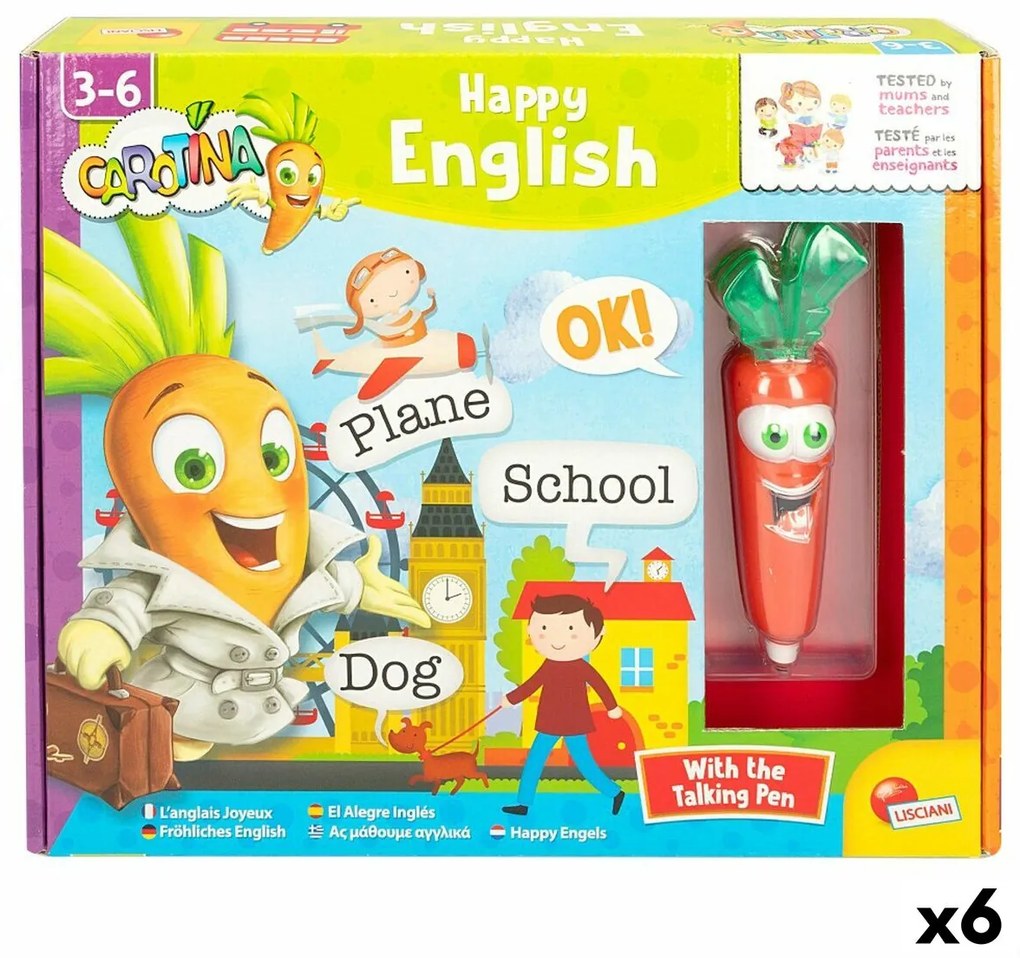 Gioco Educativo Lisciani Carotina Baby Happy English Elettrico Puzzle 4,5 x 14,5 x 3 cm (6 Unità)