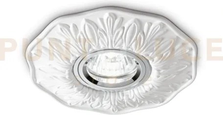 Polka faretto da in casso in gesso bianco decorato 1 luce attacco gu10