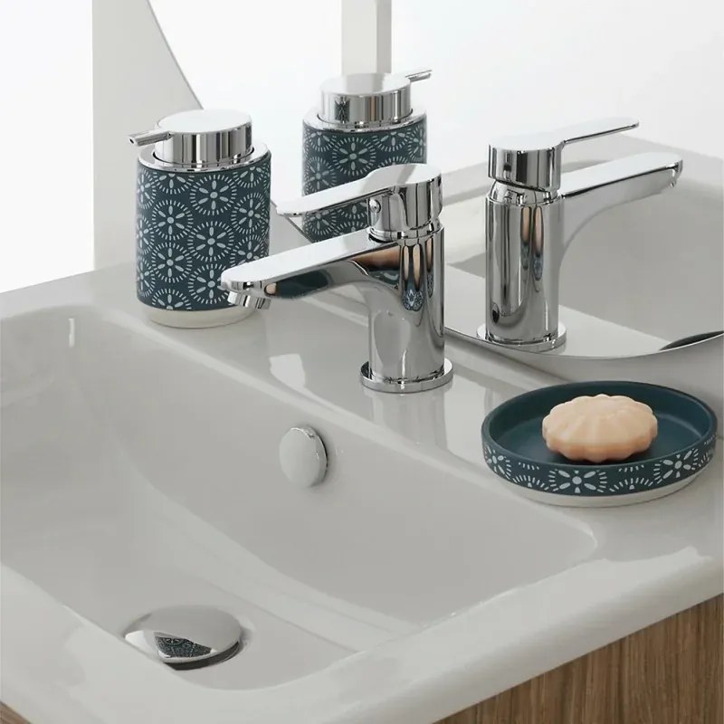 Set miscelatori lavabo bidet e doccia incasso in ottone cromato Zoe
