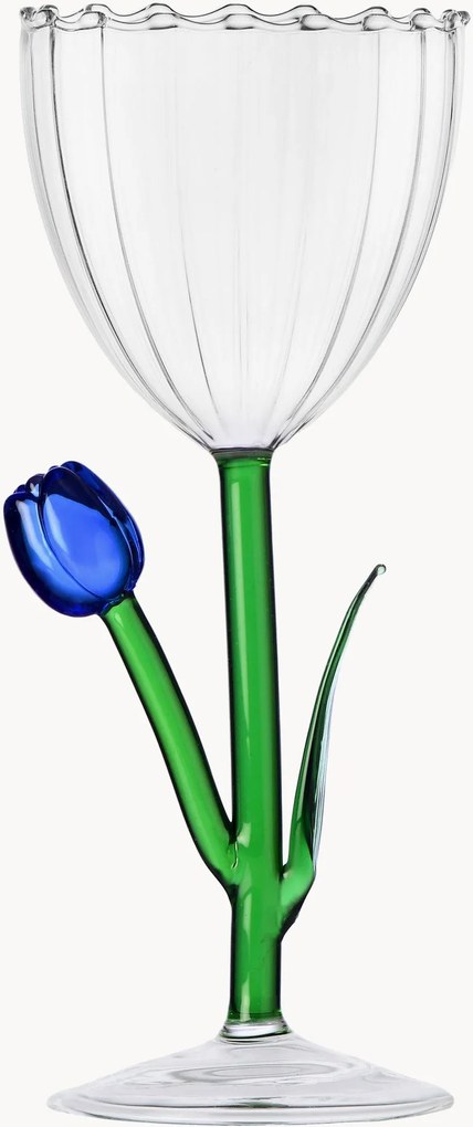 Bicchiere da vino fatto a mano in vetro borosilicato Botanica