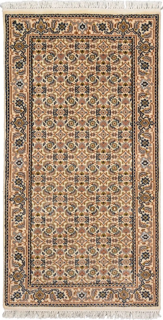 Tabriz Tappeto 70x140 Beige (Indian) Annodato A Mano