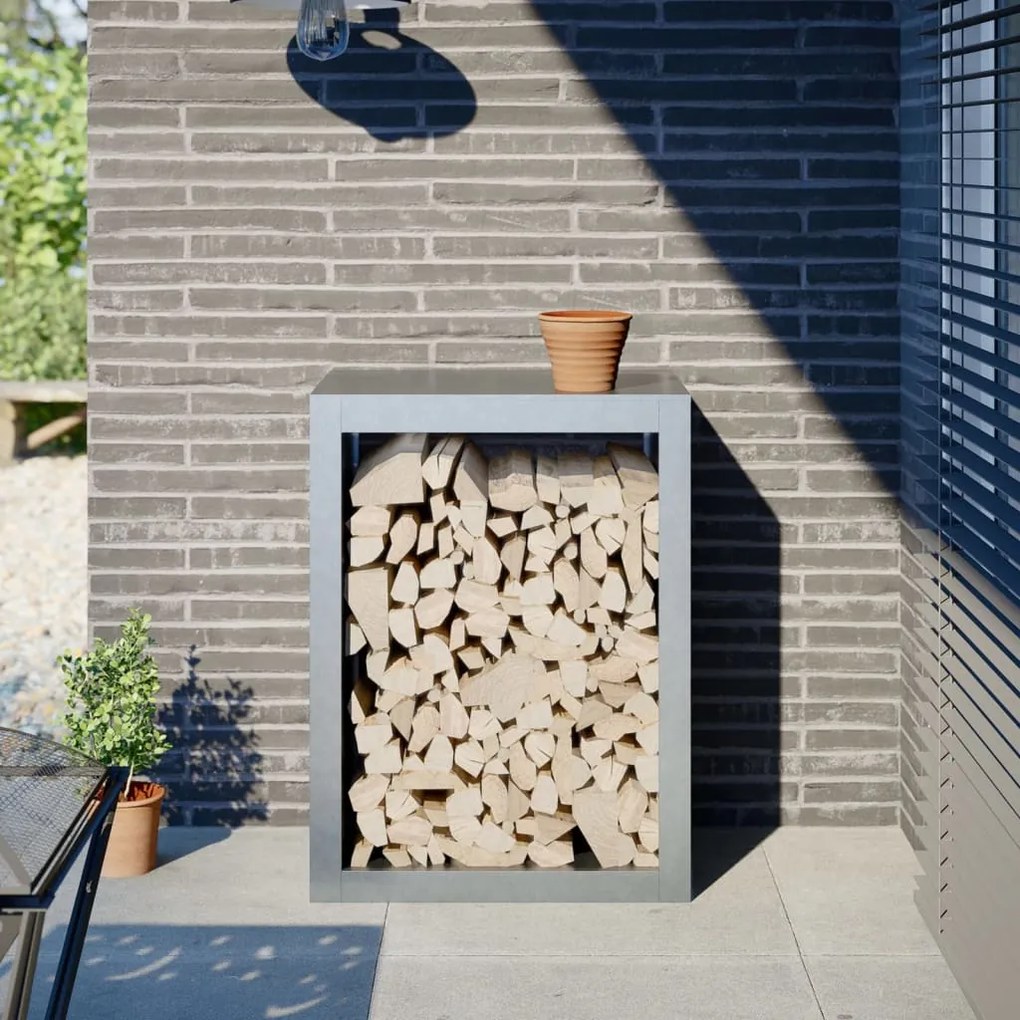 Rastrelliera Per Legna 60x40x80 Cm İn Acciaio Zincato /