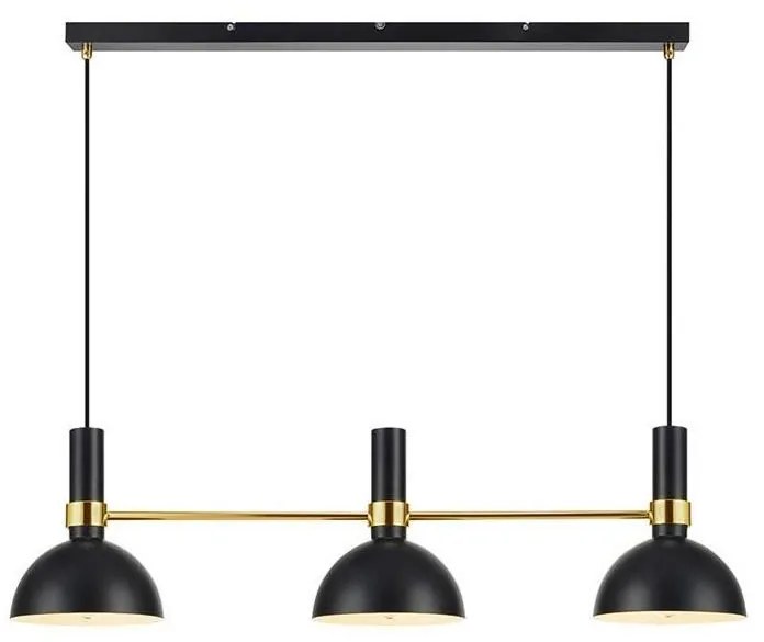Markslöjd 106971 - Lampadario a sospensione con filo LARRY 3xE27/60W/230V nero/oro