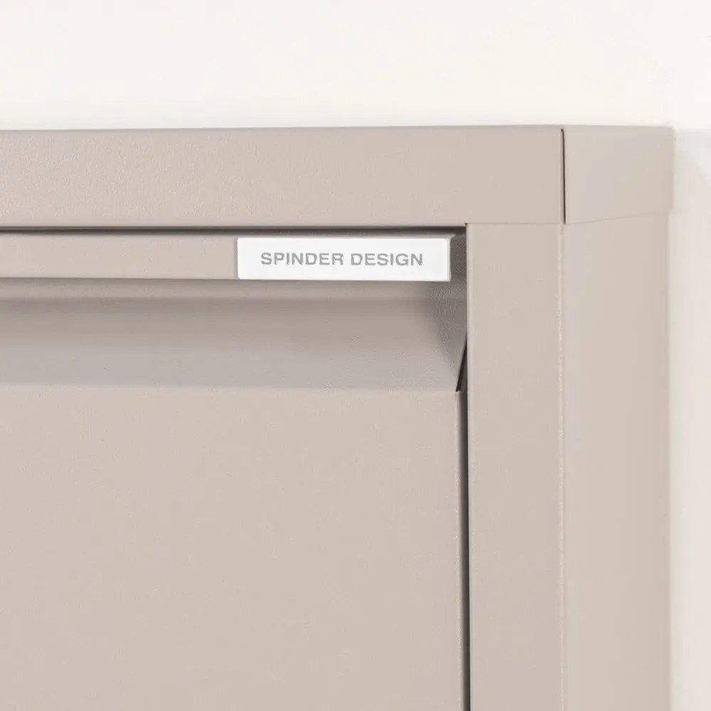 Scarpiera grigio tortora in metallo con ante ribaltabili 75x37,5x12,5 cm Billy – Spinder Design