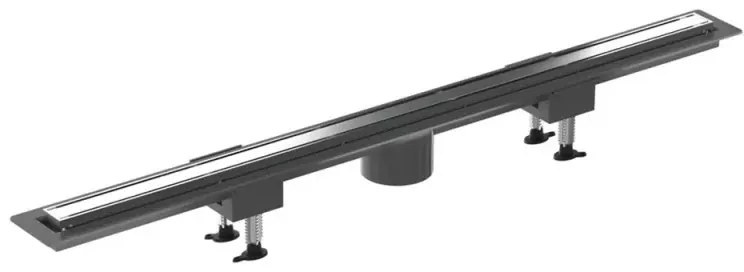 Canalina doccia 100 cm in alluminio reversibile scarico centrale, sifone e piletta inclusi