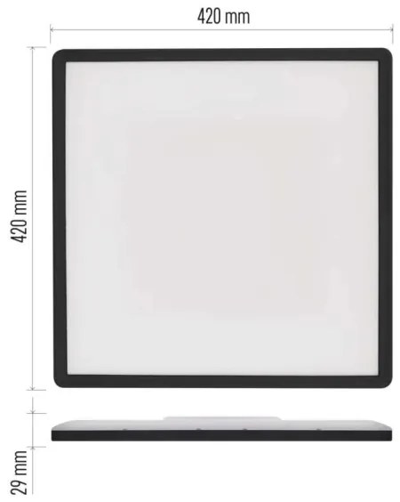 Plafoniera LED FLORI LED/22W/230V 4000K nero 42x42 cm
