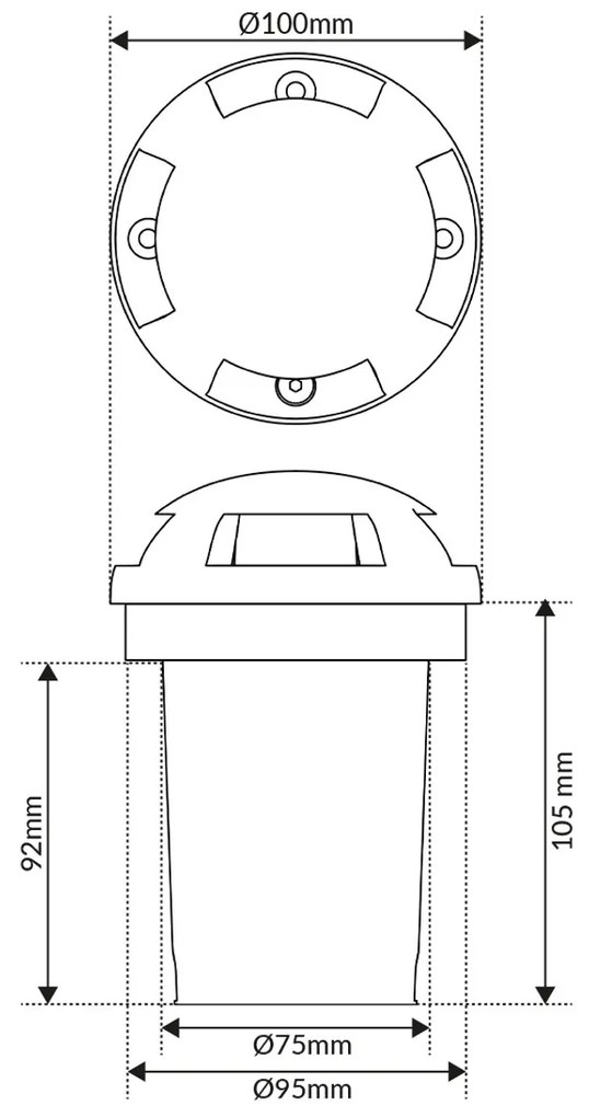 Faretto Calpestabile GU10 4 Direzioni - Doppio Pressacavo