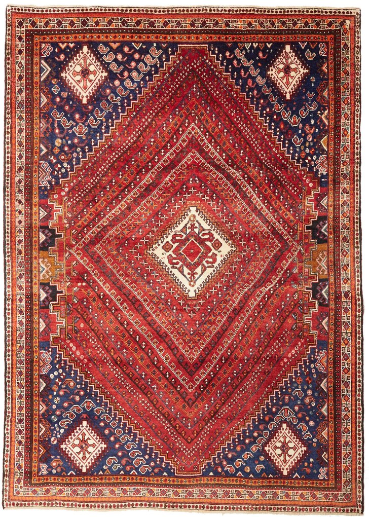 Shiraz Tappeto persiano 210 x 290 Rosso (Iran) Annodato A Mano
