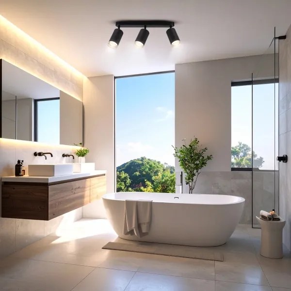 Brilagi - Luce Spot da bagno SELE 3xGU10/30W/230V IP44 nero