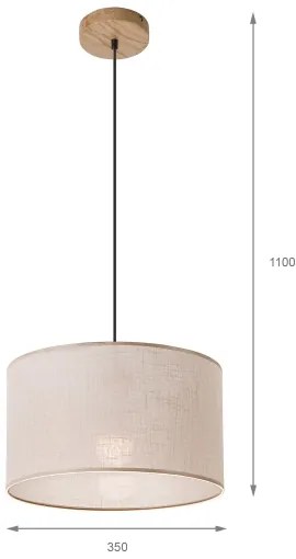 Lampadario a cavo ANTONIO 1xE27/60W/230V rovere