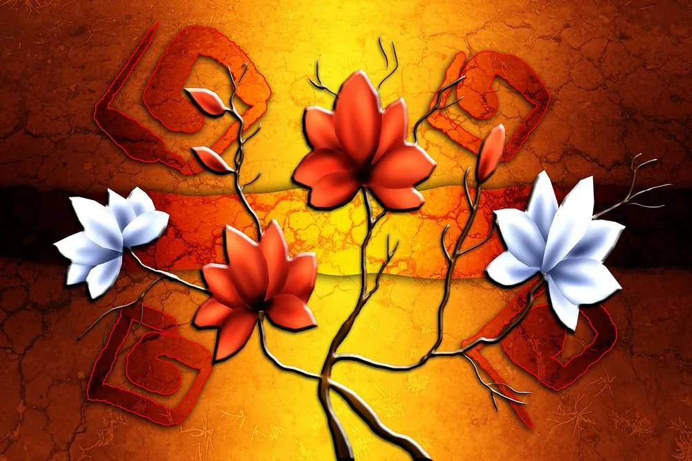 Carta da parati – Fiori in stile etnico