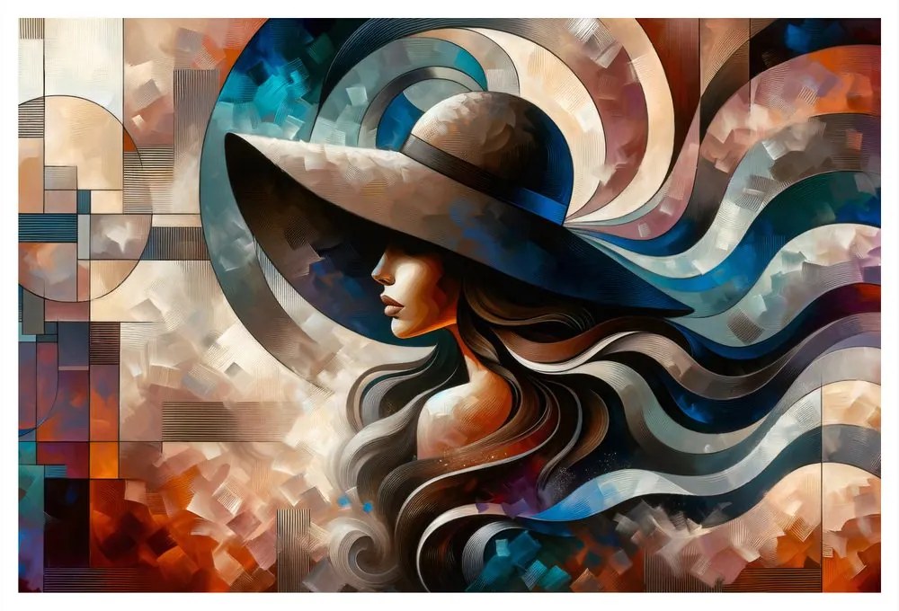 Quadro su tela – Donna elegante in stile colorato