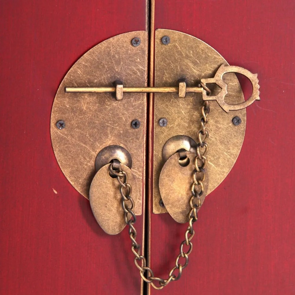 Cassettiera bassa rossa 130x50,5 cm Oriente - Ixia