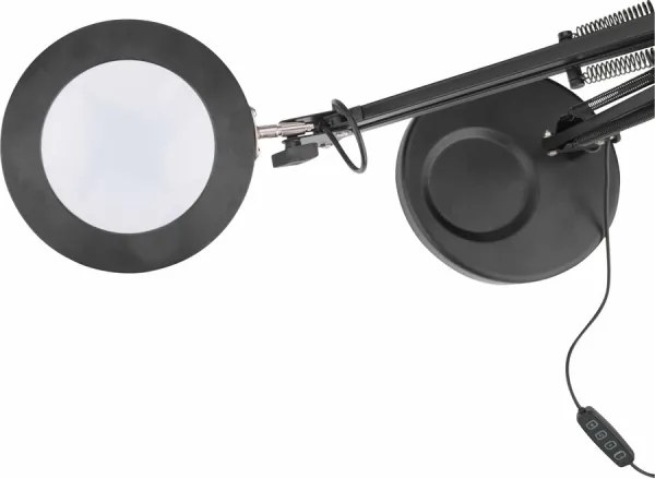 Extol - Lampada da tavolo LED dimmerabile con una lente d'ingrandimento LED/8W/5V 2900/4500/7500K nero