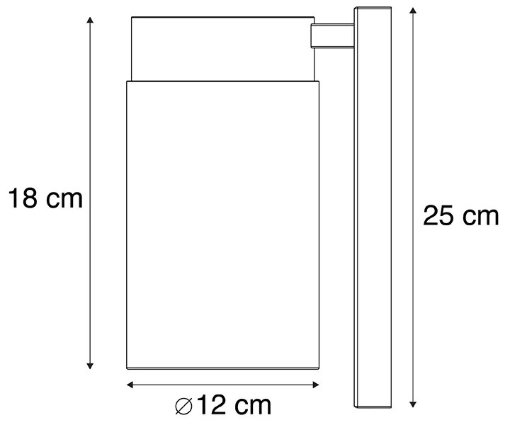 Lampada da parete smart per esterni nera IP44 con WiFi ST64 - Jarra