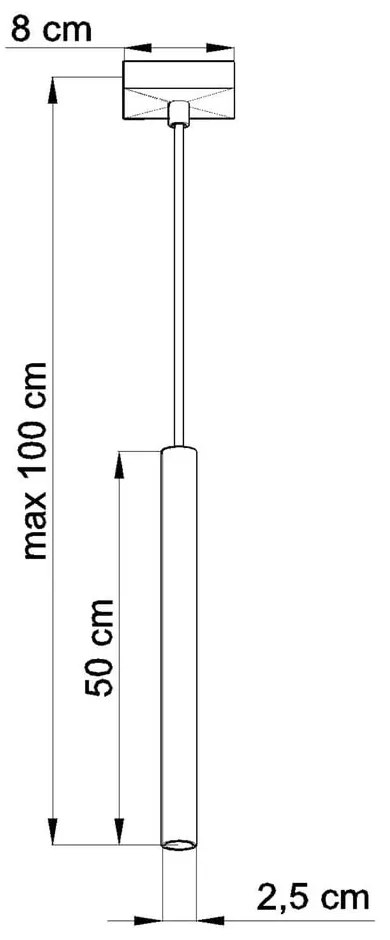 Apparecchio a sospensione nero Singolo Fideus - Sollux