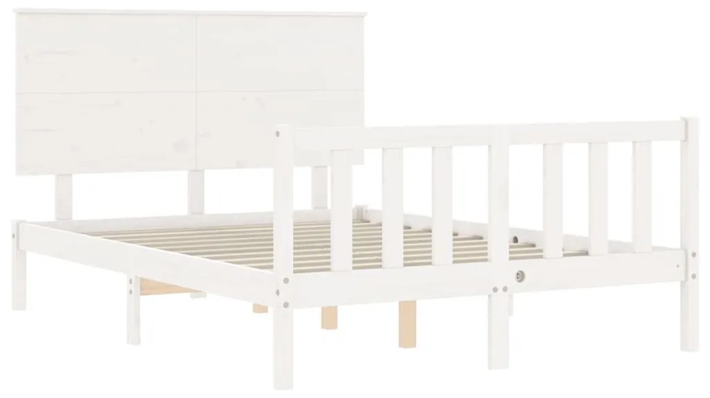 Giroletto con testiera bianco 4ft small double legno massello