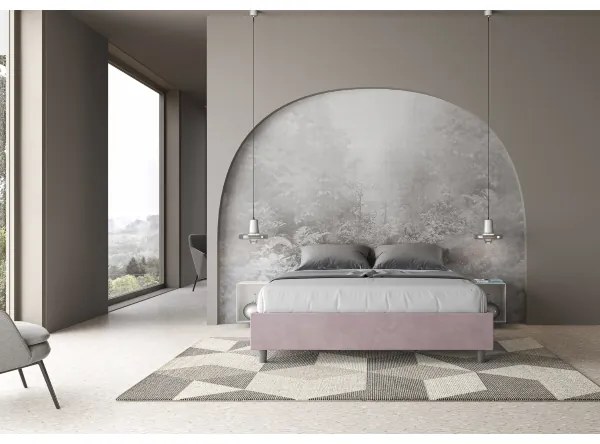 Letto contenitore da 160x190 in microfibra glicine Azelia