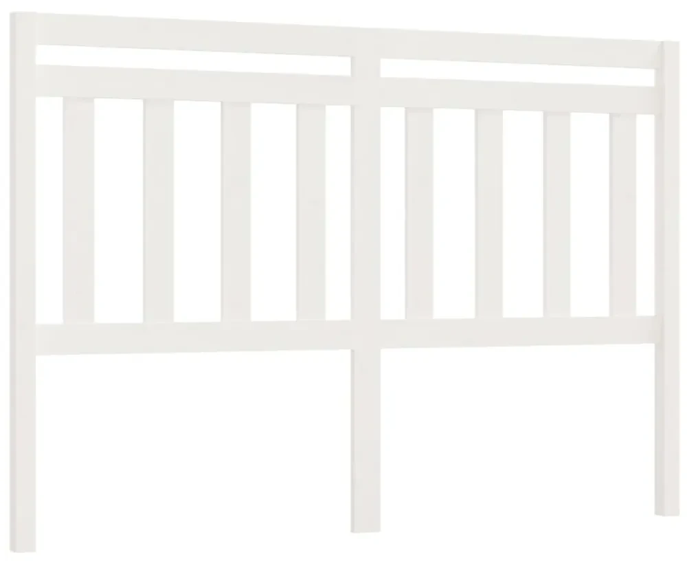 Testiera per letto bianca 126x4x100cm in legno massello di pino