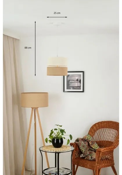 Brilagi - Lampadario a cavo ROYAL YUTE 1xE27/15W/230V Ø 25 cm beige crema
