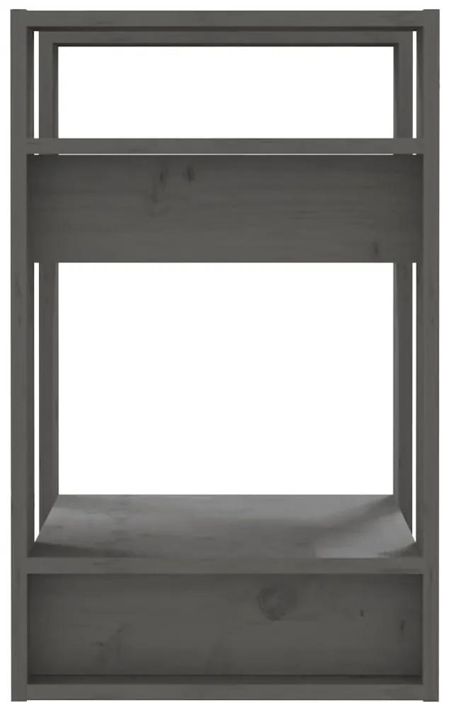 Libreria/divisorio grigio 41x35x57 cm in legno massello di pino