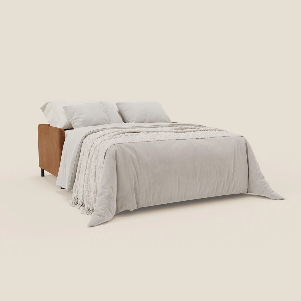 Narciso divano letto desing con materasso H18 cm bicolore con struttura in microfibra smacchiabile e imbottiture in elegante tessuto impermeabile T06