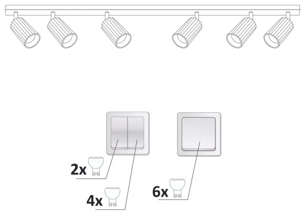 Faretto NICEA 6xGU10/10W/230V bianco