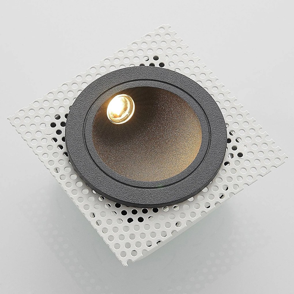 Applique a LED da incasso Pordis, IP65, rotonda Pordis Lucande, Nero, Alluminio, Moderno, Applique da esterni